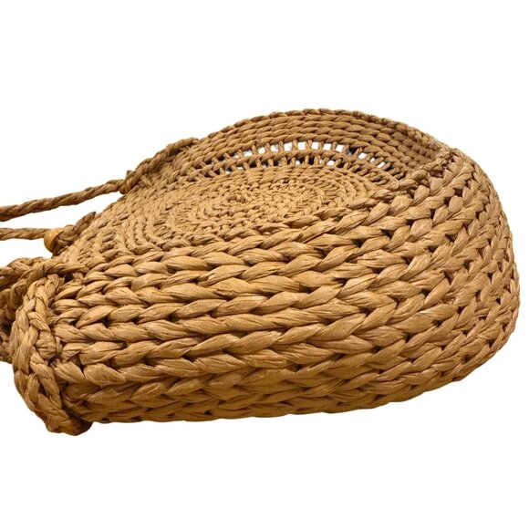 Rhythm Round Straw Bag Woven Rattan Shoulder Bag Boho Coastal Chic - Picture 11 of 16
